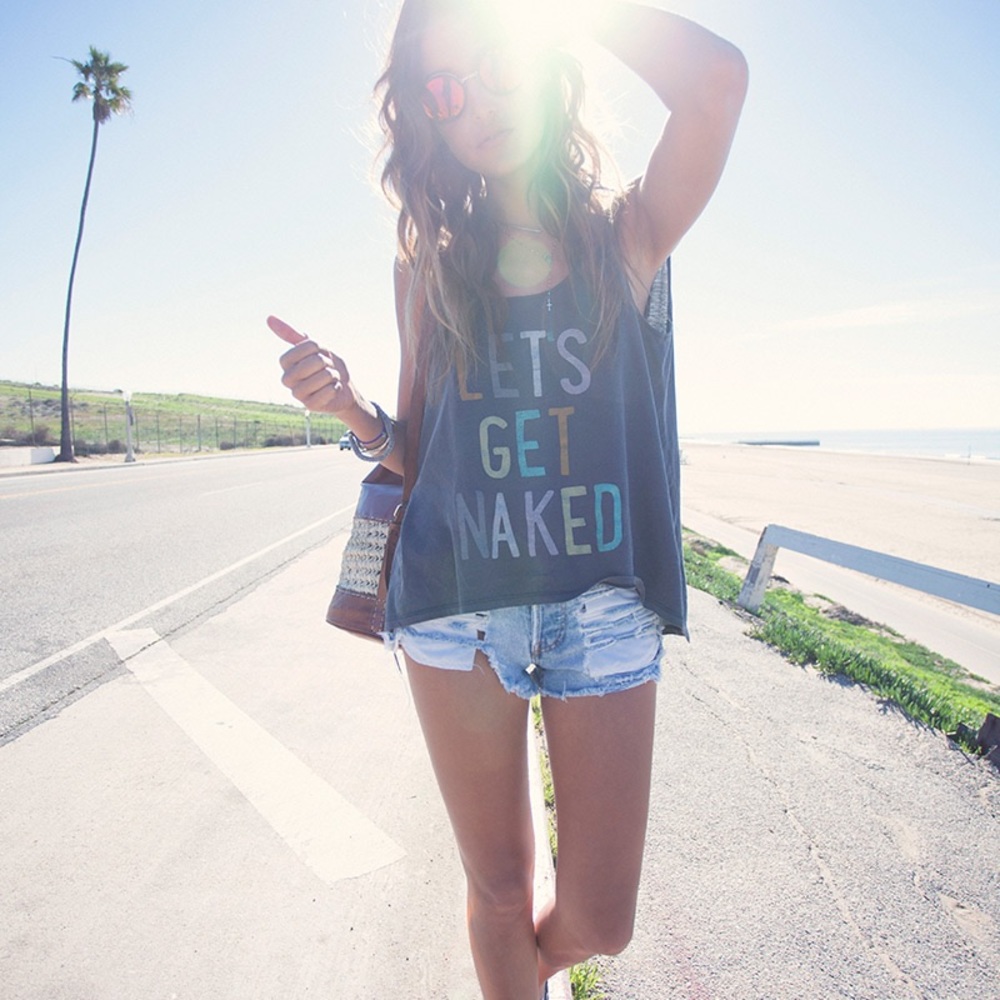 35mm Clothing woman’s Tank “let’s get Naked”